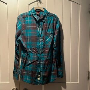 HAWK men button down plaid shirt